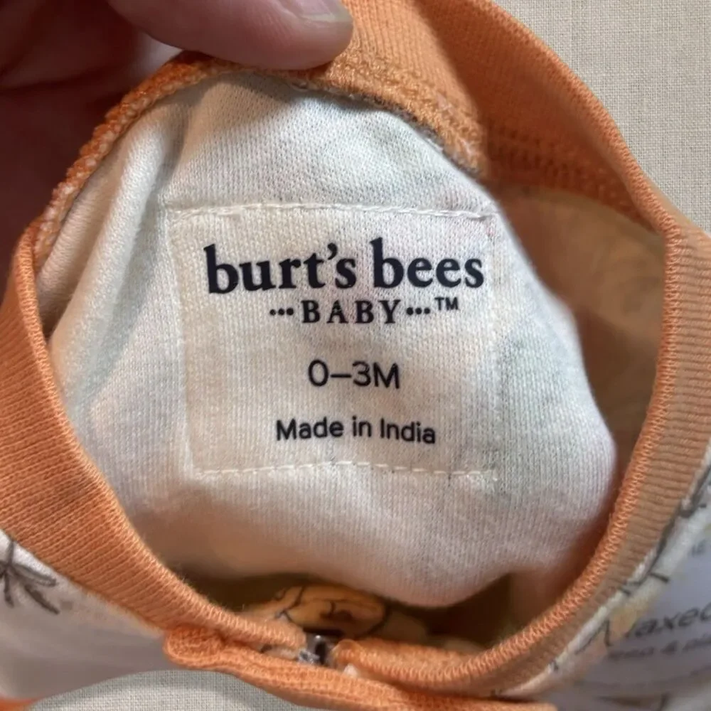 Burt’s Bees Baby Thanksgiving Turkey Organic Cotton Sleeper NWT 0-3 Footie